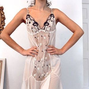 Feline Lace embroidered slip dress